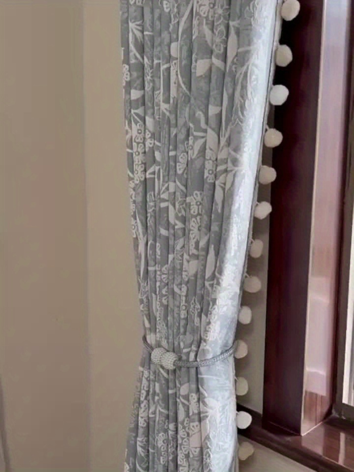2pcs French Romantic Chenille Jacquard Flowers High Temperature Fixed Blackout Curtains for Living Room Bedroom Door Window Multi Functional Hook Northern Europe Curtain Bedroom Living Room Home Decor Fabric Partition Drapes - Image 17